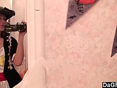 Dagfs - Sexy Caribbean Pirate Girl Strips for Cam with Teasing Moves. Small Tits Revealed!