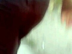 big latina ass groped and cumshot from behind voyeur style