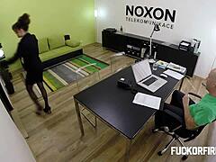 Young woman engages in rough sex with her employer for job security