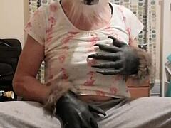 Wolf girl caught pissing in her wet panties