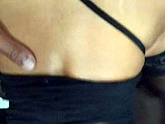 Moaning intensely on black cock