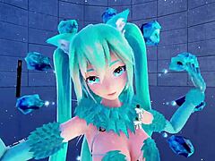 Blue K Nights in Cat Fate Cosplay with Miku Girls