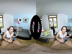 Chubby transgender woman offers ass for tittyfuck in virtual reality