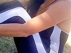 Her boyfriend left this gorgeous milf alone, so I took her home to bang her hard. Part 1 of 2.