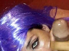 marmayd in hotel room gets full throat blowjob and loves it