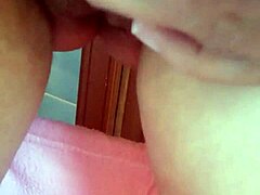 beautiful brunette tries alternative masturbation