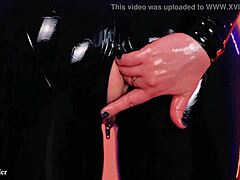 Mistress Arya Grander dominates and punishes in latex and ass play