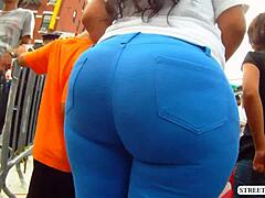 Beautiful Brunette MILF Walks Excitingly In The Street