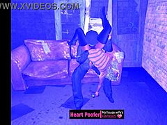 Uptown girl turns downtown lover in wild cartoon bang!