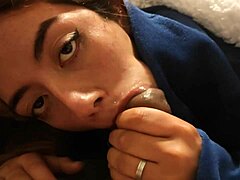 tasty teen blowjob ends with messy cumshot
