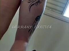 ALBINA SHOWS her BIG ASS in shorts.