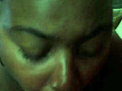 intriguing oral scene where she swallows after intense blowjob.