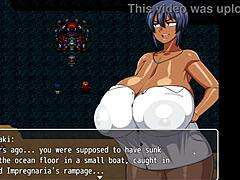 Tanned girl Natsuki achieves happy ending in hentai game episode