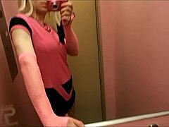 pink elevator fun with a hot ladyboy!