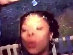 wanna see this cumshot frenzy for the young ebony chick in the orgy blowbang?