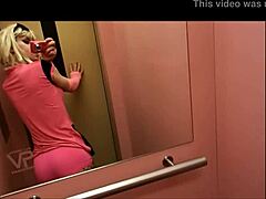 pink elevator fun with a hot ladyboy!