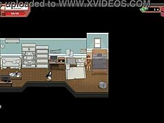 nerdy girl gives public handjob in library