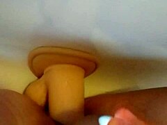 shower dildo play contrasts with bathing routine