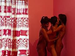 Hanif Fucks Step Sisters Sumona Popy in Homemade Threesome