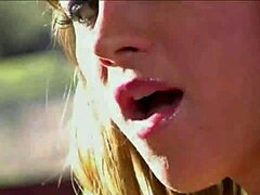 Blonde couple gets intensely horny outdoors, bent over for doggystyle fucking.