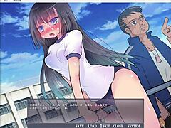 Girl exposes herself while playing game, masturbating in anime style