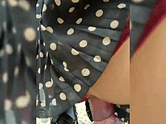 fierce babe drills dildo in public spot