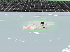 Anime girl swam in micro bikini nip slip!