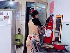 My domestic employee comfortably arranging my house