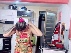 My domestic employee comfortably arranging my house