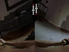 Redhead in Stockings Shows Big Tits and Ass While Giving Blowjob in VR Dark Room