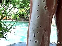 Gorgeous Young Blonde Chanel Rae Dildo Fucks Pussy Outdoors in Bikini