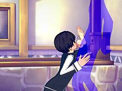 Kirito Receives Blowjob With Cumshot In Mouth In Sword Art Online Yaoi