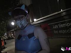 just saw busty teen meraki giving free blowjobs outside