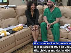 Home alone, I, Nicole Luva, masturbate on couch with Hitachi wand