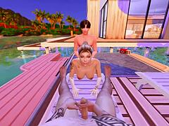 I can’t believe stepson bangs stepmom in the ass as stepfather watches her cheat in Sims 4 hentai animation.