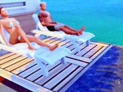 I can’t believe stepson bangs stepmom in the ass as stepfather watches her cheat in Sims 4 hentai animation.