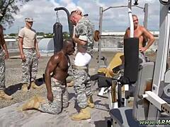 Does military boy suck ebony gay soldier's cock?