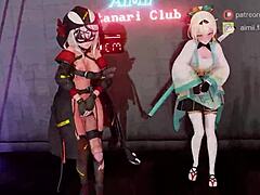 Sakamata Chloe's sensual futanari dance performance with a impressive member