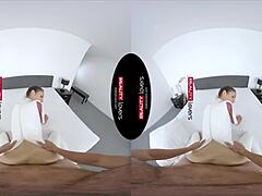 latex android bends over in vr reality