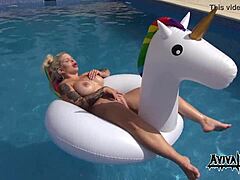 Aviva Rocks Masturbates With Big Tits And Ass Tattoo