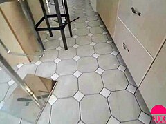 Izzy lush bent over in kitchen