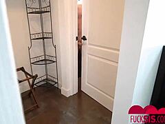 Izzy lush bent over in kitchen