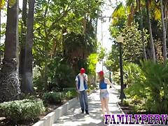 cosplaying teen fucks and gives blowjob