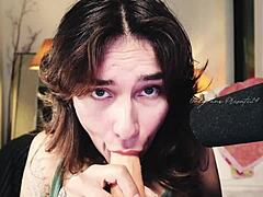 behind the scenes dildo blowjob by flowerava.