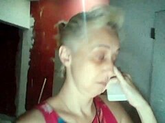 Stella cooking naked in the morning, showing big tits everywhere!