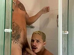 Educational gay blowjob and anal sex scene with a big dickolly wash