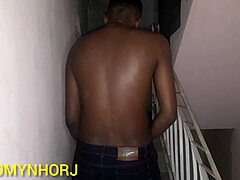 feeling horny fucking shaved pussy neighbor in rio construction building top floor