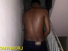 feeling horny fucking shaved pussy neighbor in rio construction building top floor