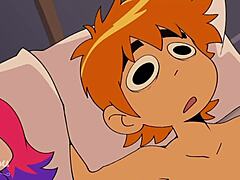 Scott Pilgrim bangs Ramona Flowers in hot animation