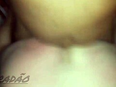 my slut takes cock in hairy pussy and swallows cum, with big tits and ass